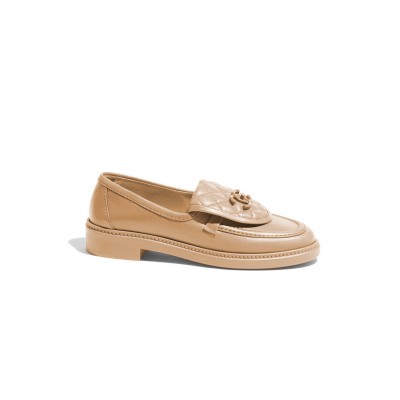 CHANEL QUILTED LEATHER CC TURNLOCK LOAFERS G45474
